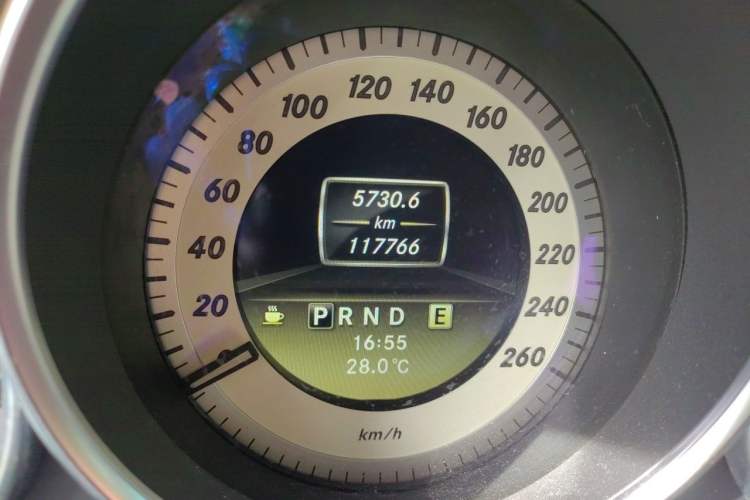 Used Mercedes-Benz C-Class 2011 C 200 CGI Elegant Model Odometer Close Up