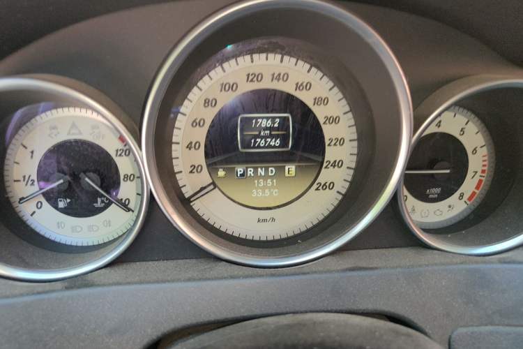 Used Mercedes-Benz C-Class 2011 C 200 CGI Elegant Model Odometer Close Up