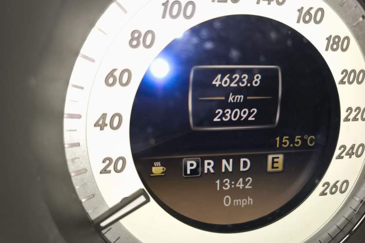 Used Mercedes-Benz C-Class 2011 C 200 CGI Elegant Model Odometer Close Up