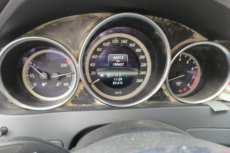 Used Mercedes-Benz C-Class 2013 C 180 CGI Classic Odometer Close Up