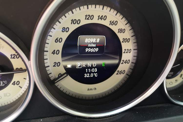 Used Mercedes-Benz C-Class 2013 C 260 CGI Elegant Model Odometer Close Up