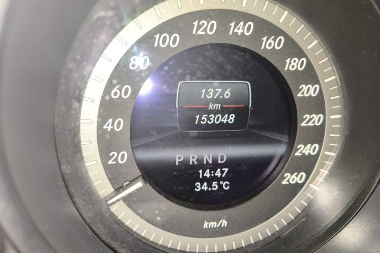 Used Mercedes-Benz C-Class 2013 C 180 CGI Classic Odometer Close Up