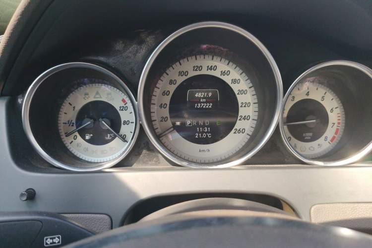 Used Mercedes-Benz C-Class 2013 C 260 CGI Elegant Model Odometer Close Up