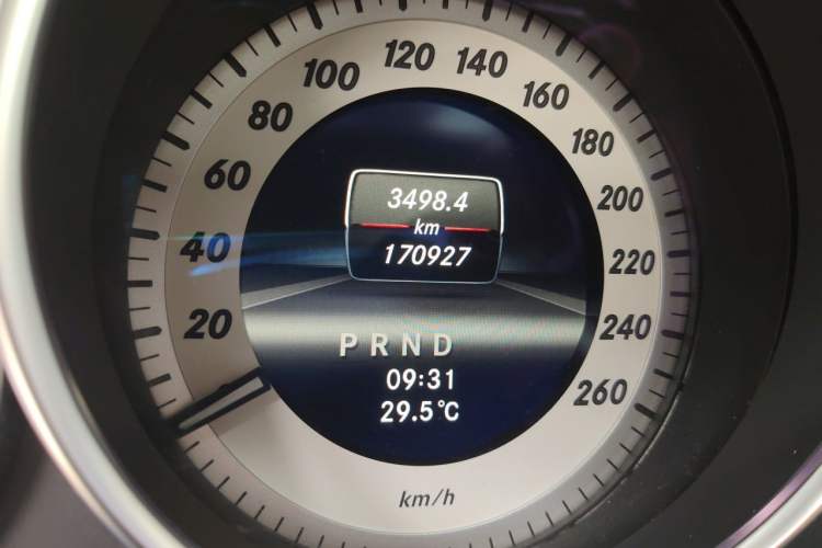 Used Mercedes-Benz C-Class 2013 C 260 CGI Elegant Model Odometer Close Up