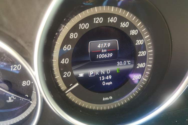 Used Mercedes-Benz C-Class 2013 C 180 CGI Classic Odometer Close Up