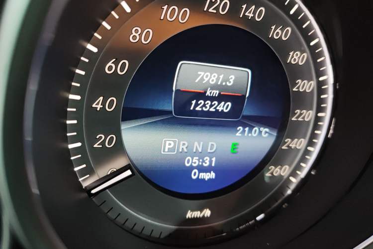 Used Mercedes-Benz C-Class 2013 C 180 Coupe Odometer Close Up