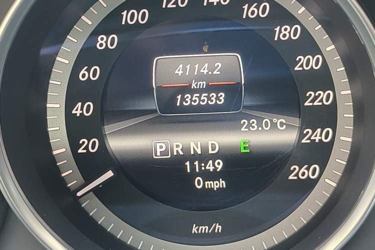 Used Mercedes-Benz C-Class 2013 C 180 CGI Classic Odometer Close Up