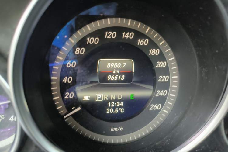 Used Mercedes-Benz C-Class 2013 C 180 CGI Classic Odometer Close Up