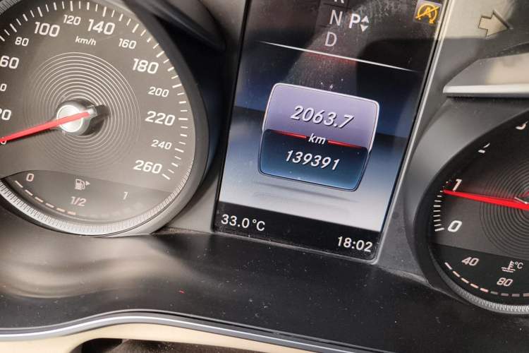 Used Mercedes-Benz C-Class 2015 Facelift C 200 L Odometer Close Up