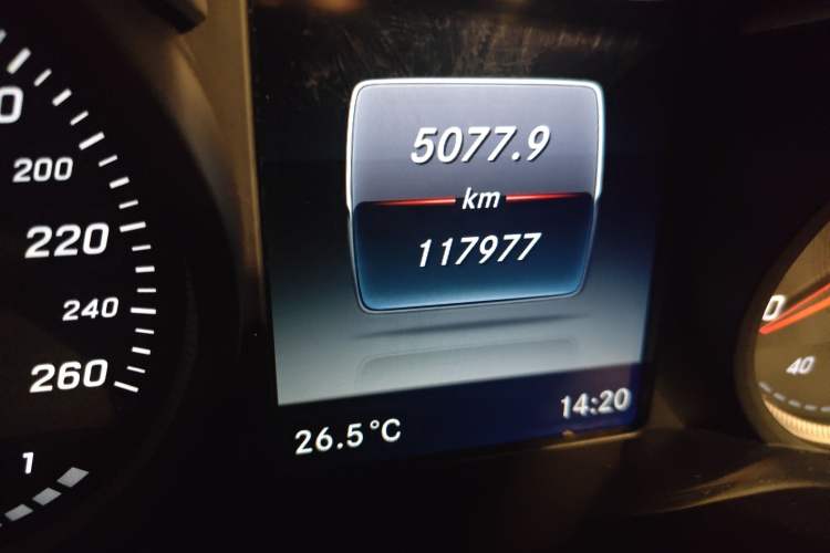 Used Mercedes-Benz C-Class 2015 C 200 station wagon Odometer Close Up