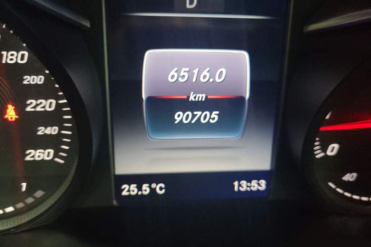 Used Mercedes-Benz C-Class 2016 C 200 Coupe Odometer Close Up