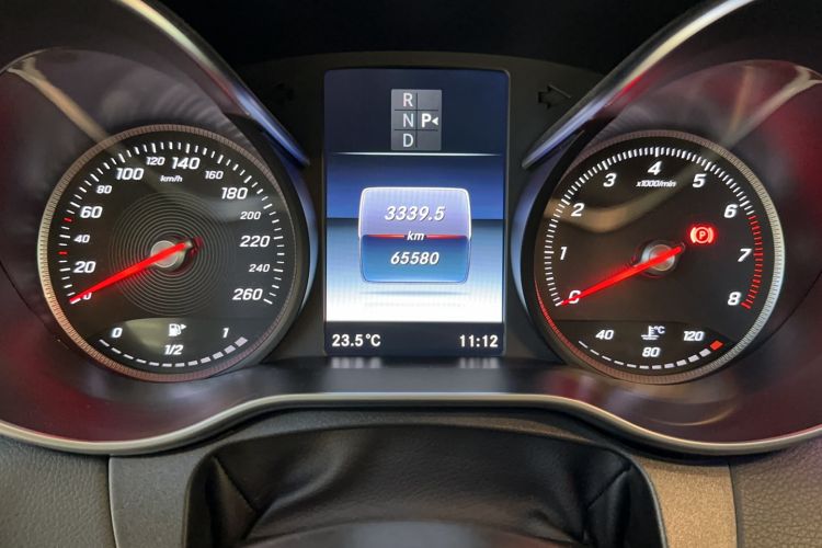 Used Mercedes-Benz C-Class 2016 C 200 Coupe Odometer Close Up