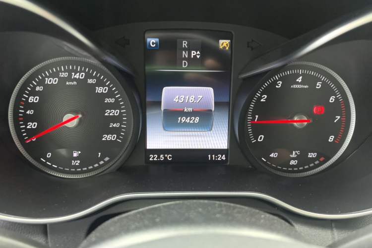Used Mercedes-Benz C-Class 2016 C 200 Coupe Odometer Close Up