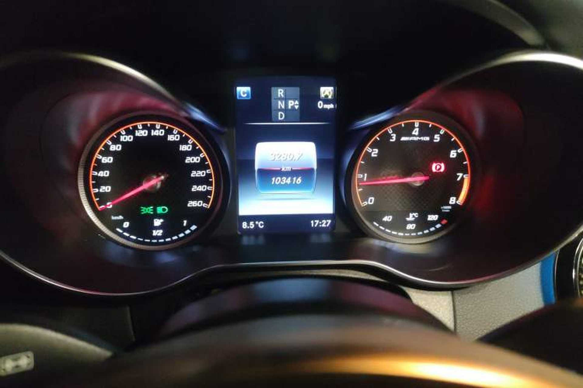 Used Mercedes-Benz C-Class 2016 C 200 Coupe Odometer Close Up
