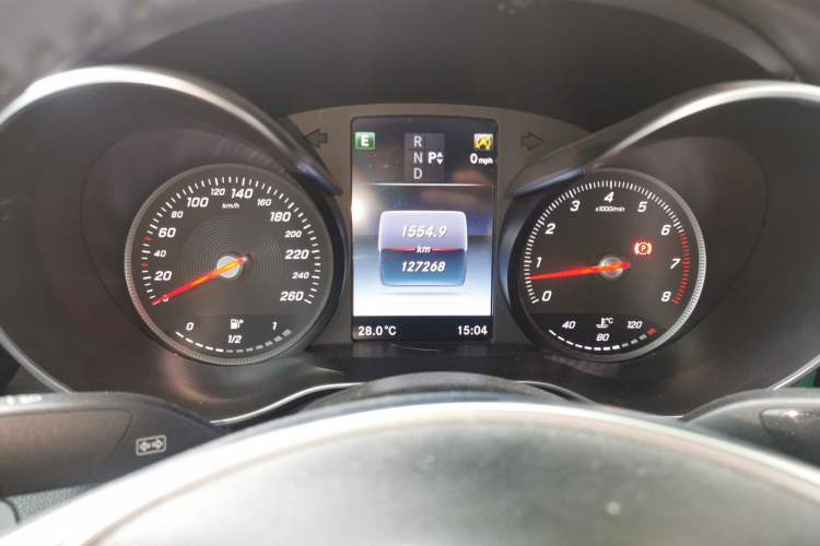 Used Mercedes-Benz C-Class 2016 C 200 Coupe Odometer Close Up