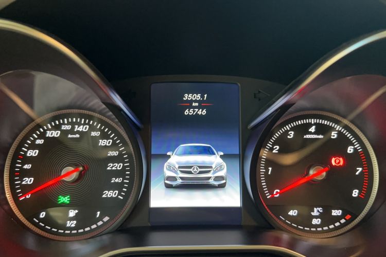 Used Mercedes-Benz C-Class 2016 C 200 Coupe Odometer Close Up