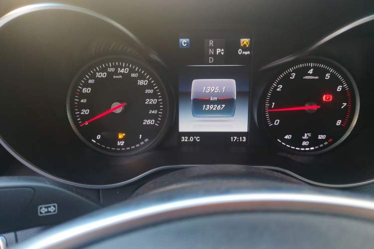 Used Mercedes-Benz C-Class 2016 C 200 Coupe Odometer Close Up