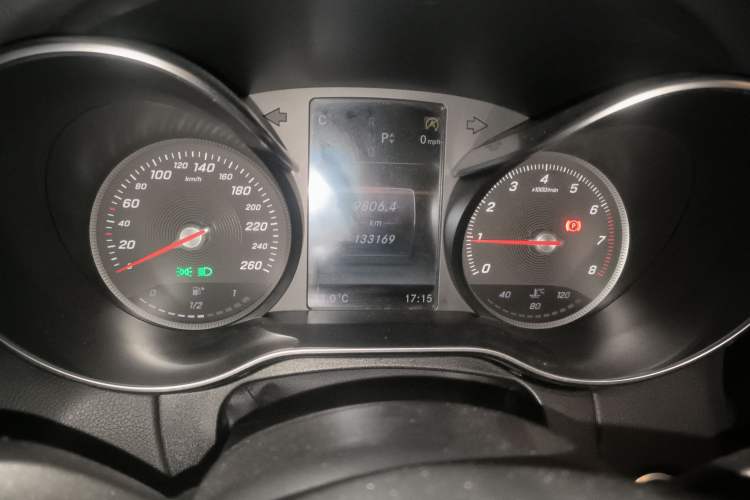 Used Mercedes-Benz C-Class 2016 C 200 Sport Edition Odometer Close Up