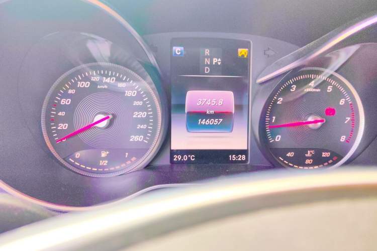 Used Mercedes-Benz C-Class 2016 C 200 Sport Edition Odometer Close Up