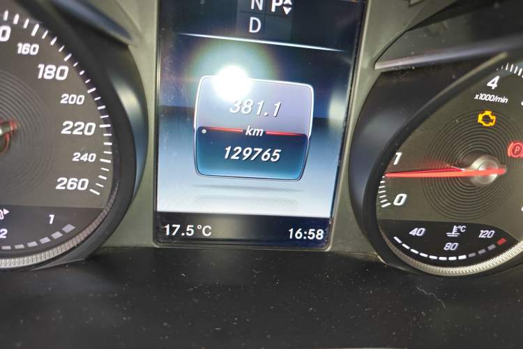 Used Mercedes-Benz C-Class 2016 C 200 Coupe Odometer Close Up