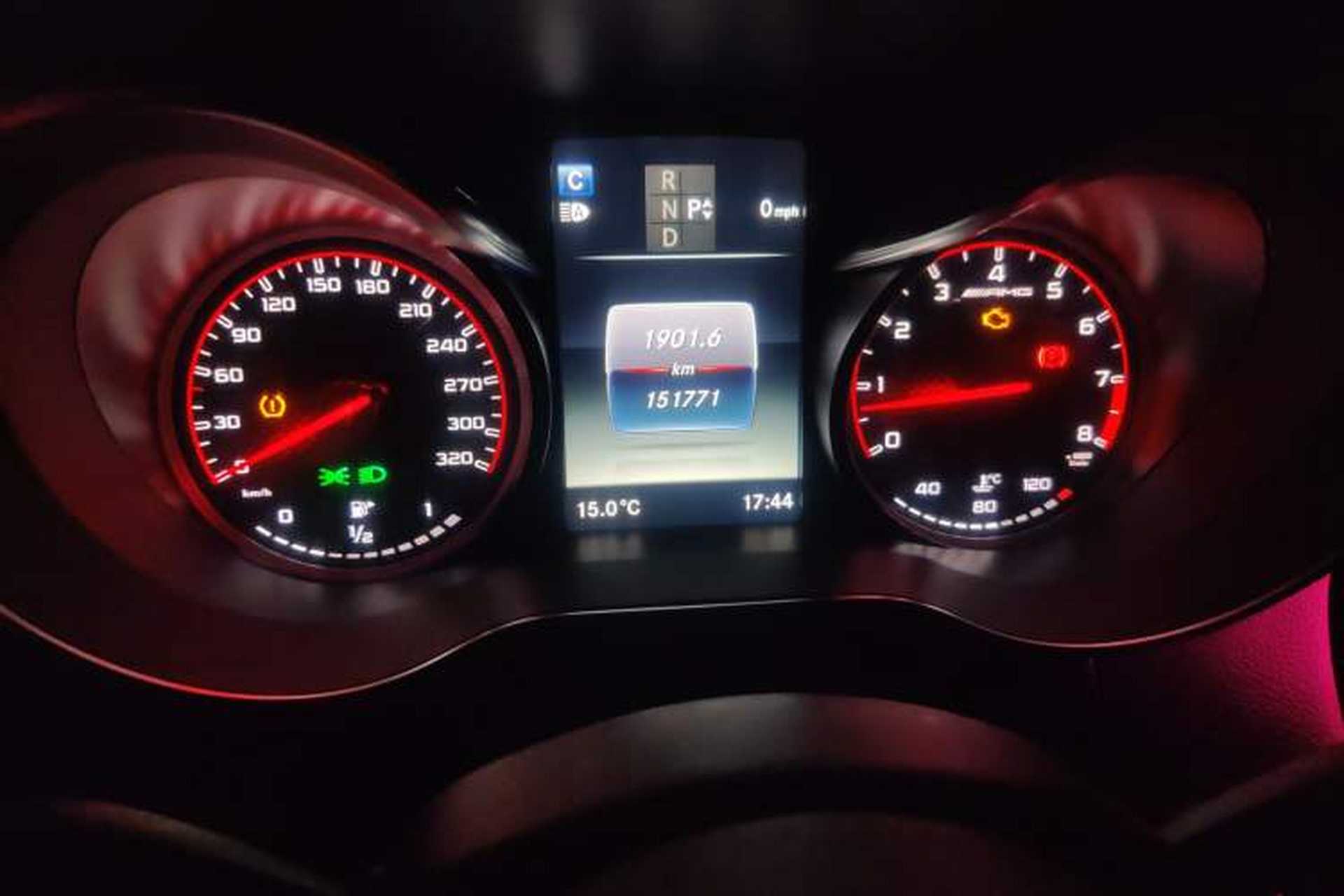 Used Mercedes-Benz C-Class 2016 C 200 Coupe Odometer Close Up