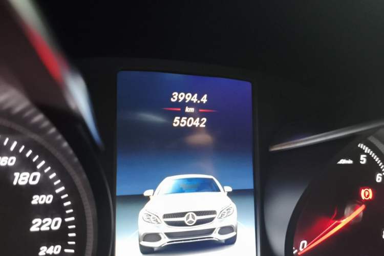 Used Mercedes-Benz C-Class 2016 C 200 Coupe Odometer Close Up