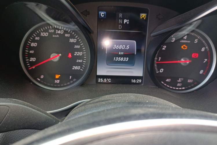 Used Mercedes-Benz C-Class 2016 C 200 Sport Edition Odometer Close Up