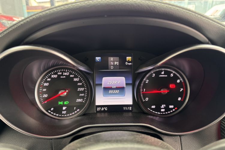 Used Mercedes-Benz C-Class 2017 C 200 Coupe Odometer Close Up