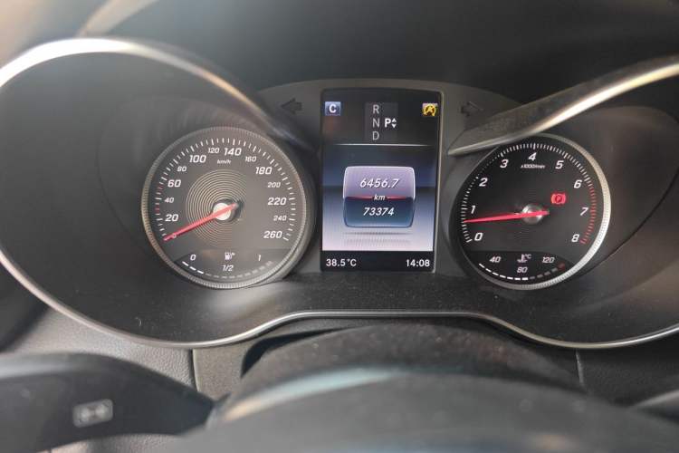 Used Mercedes-Benz C-Class 2017 C 200 Coupe Odometer Close Up