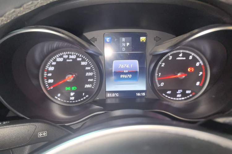 Used Mercedes-Benz C-Class 2017 C 200 4MATIC Coupe Odometer Close Up