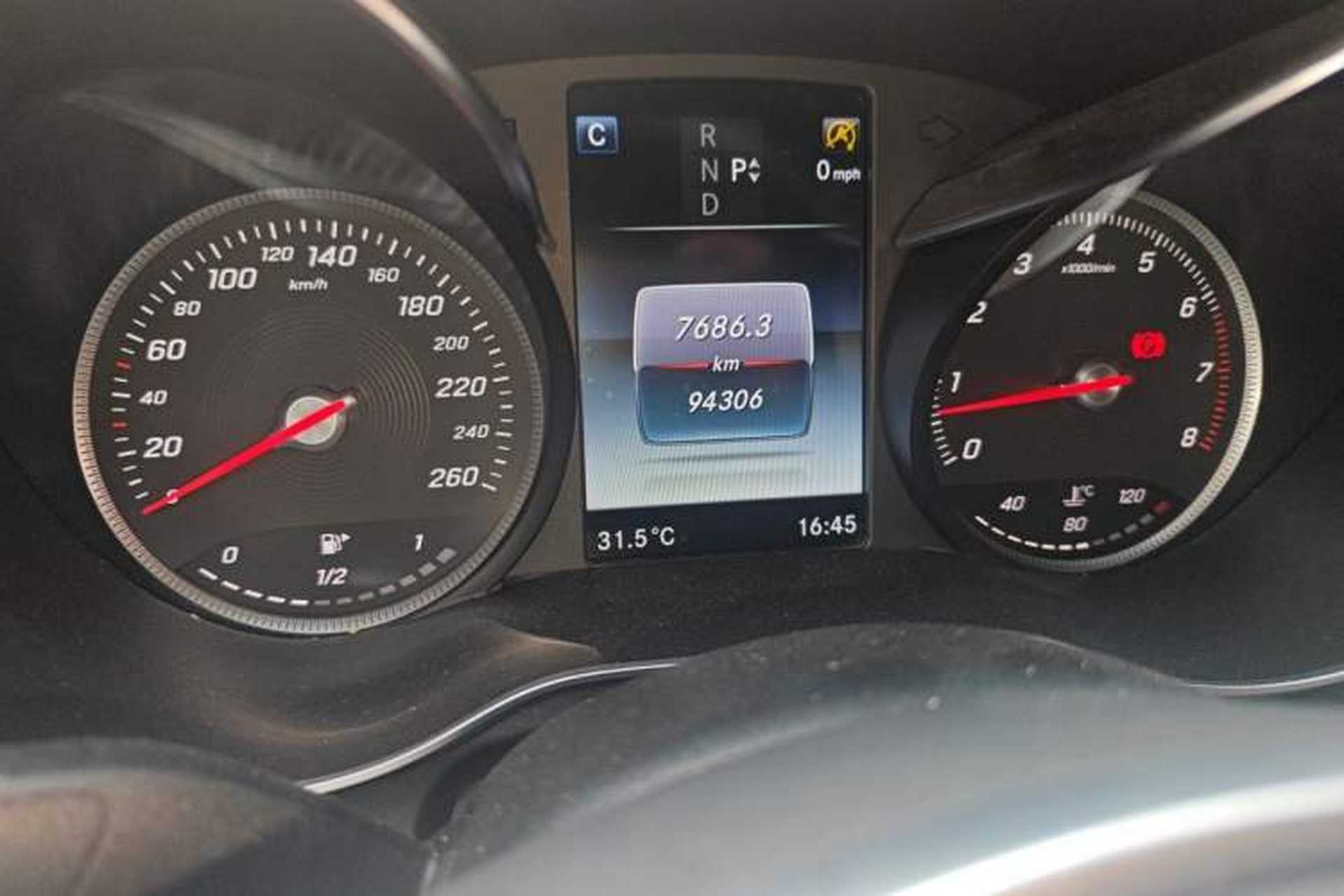 Used Mercedes-Benz C-Class 2017 C 200 Sport Edition Odometer Close Up