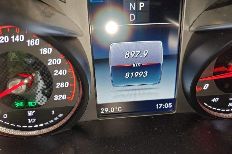 Used Mercedes-Benz C-Class 2017 Facelift C 200 Coupe Odometer Close Up