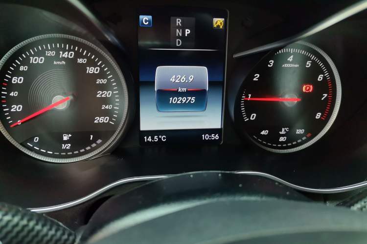 Used Mercedes-Benz C-Class 2017 C 180 Estate Odometer Close Up