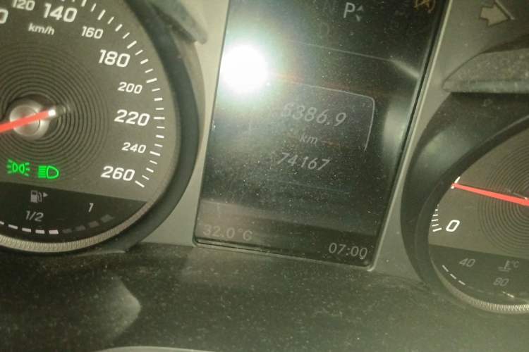 Used Mercedes-Benz C-Class 2017 C 200 Coupe Odometer Close Up