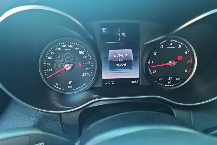 Used Mercedes-Benz C-Class 2017 Facelift C 200 Coupe Odometer Close Up