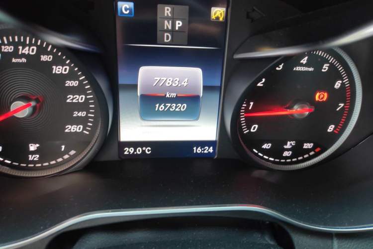 Used Mercedes-Benz C-Class 2017 C 200 Coupe Odometer Close Up