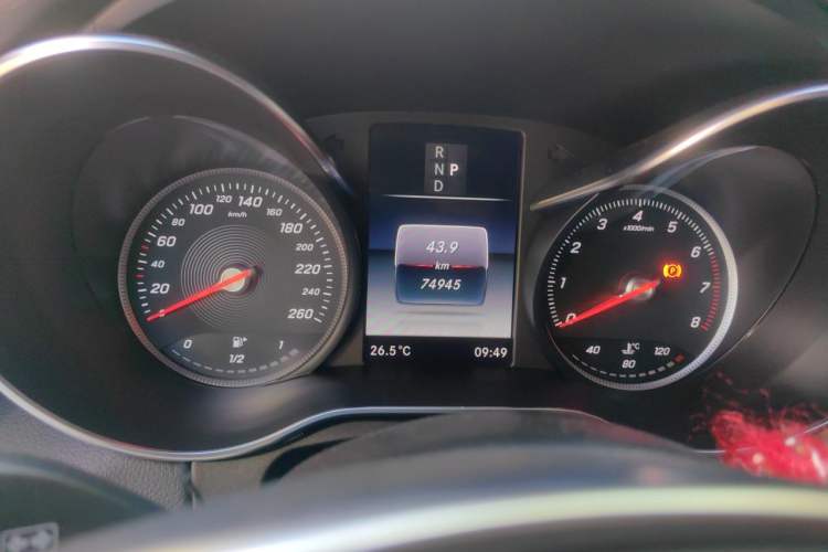Used Mercedes-Benz C-Class 2017 C 200 Coupe Odometer Close Up