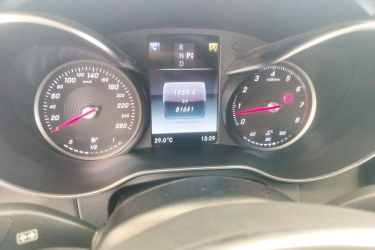 Used Mercedes-Benz C-Class 2017 C 200 Coupe Odometer Close Up