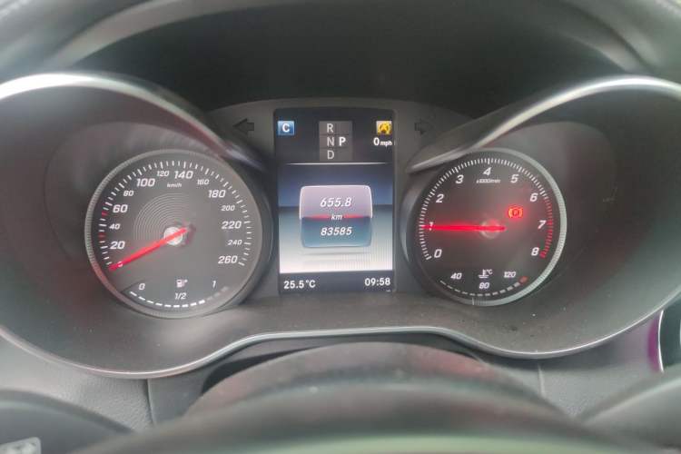 Used Mercedes-Benz C-Class 2018 C 200 Coupe Odometer Close Up