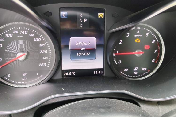 Used Mercedes-Benz C-Class 2018 C 200 Coupe Odometer Close Up