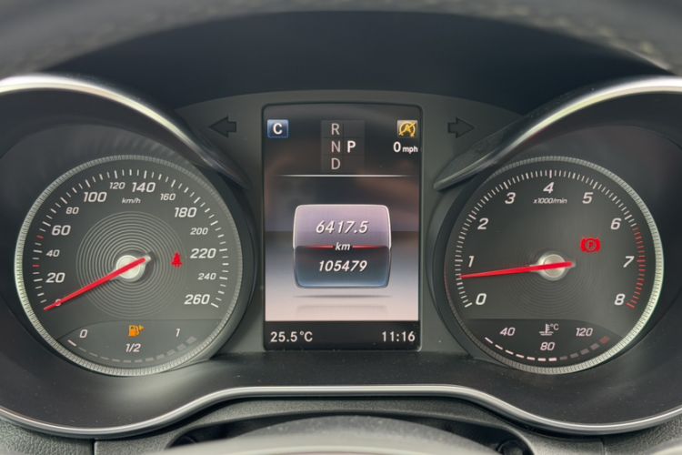 Used Mercedes-Benz C-Class 2018 C 200 L Sport Edition Odometer Close Up