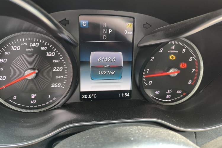 Used Mercedes-Benz C-Class 2018 C 200 Coupe Odometer Close Up