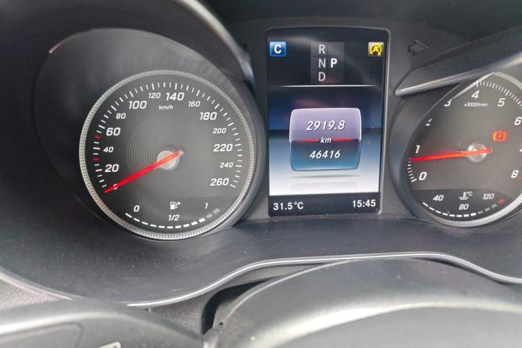 Used Mercedes-Benz C-Class 2018 C 200 Coupe Odometer Close Up