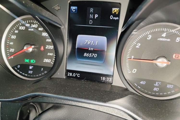 Used Mercedes-Benz C-Class 2018 C 200 Coupe Odometer Close Up