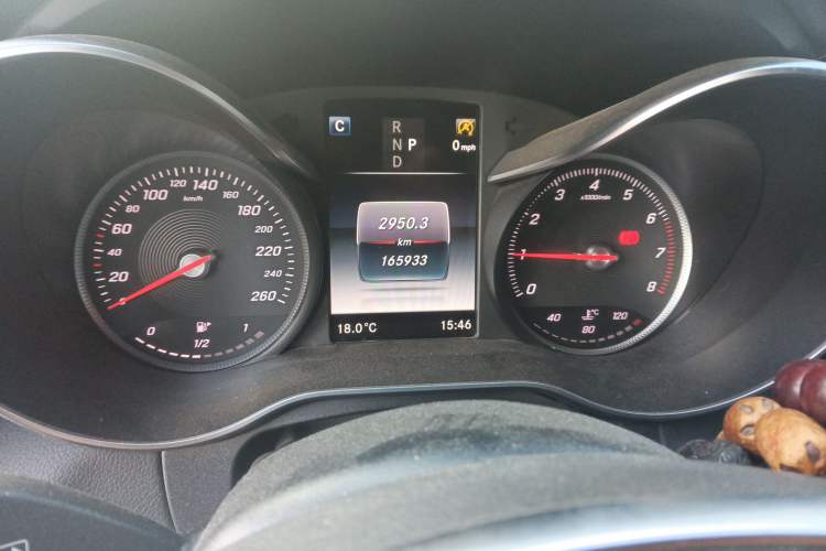 Used Mercedes-Benz C-Class 2018 C 200 4MATIC Coupe Odometer Close Up