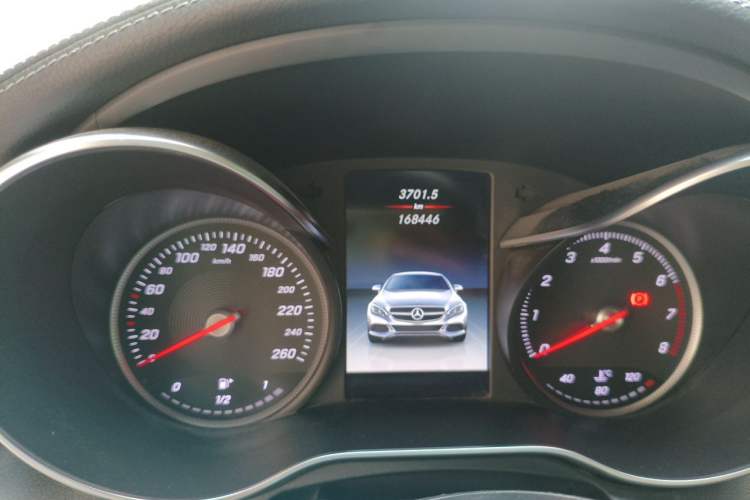 Used Mercedes-Benz C-Class 2018 C 200 Coupe Odometer Close Up