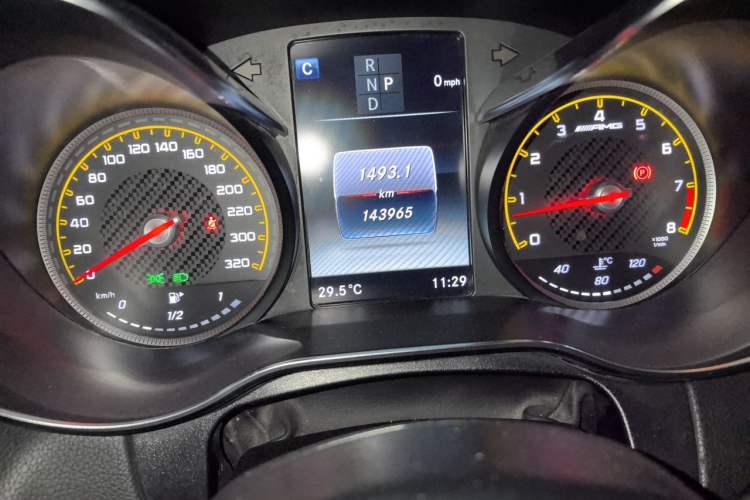 Used Mercedes-Benz C-Class 2018 C 200 Coupe Odometer Close Up