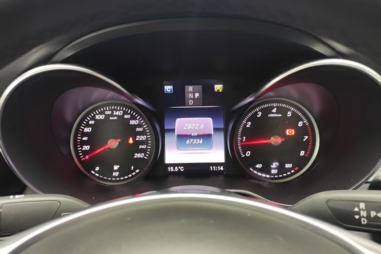 Used Mercedes-Benz C-Class 2018 C 200 Coupe Odometer Close Up