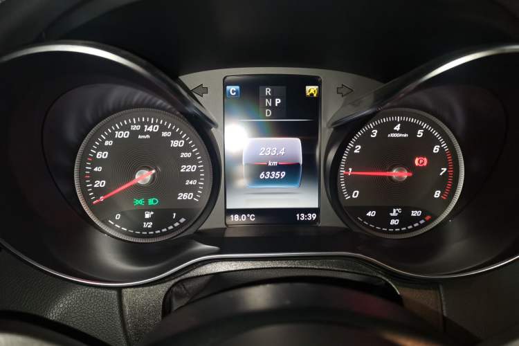 Used Mercedes-Benz C-Class 2018 C 200 Coupe Odometer Close Up