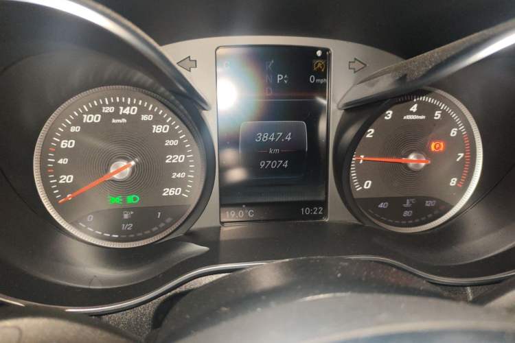 Used Mercedes-Benz C-Class 2018 C 200 Coupe Odometer Close Up